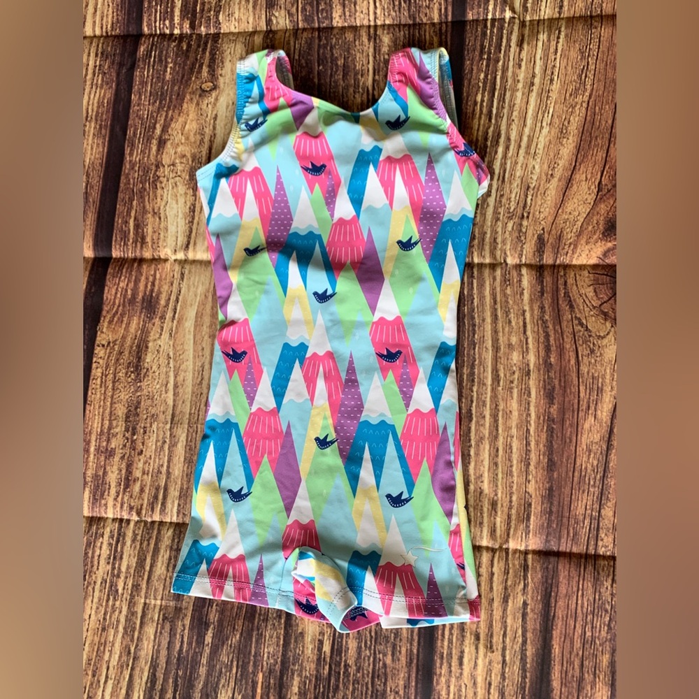 Destira Girl's Sleeveless Multicolor Stretch Pull On Gymnastics Leotard Short XS